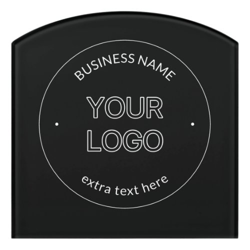 Editable Logo Replacement  Business Name  Black Door Sign