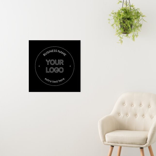 Editable Logo Replacement & Business Name | Black Foam Board (In Situ (Wall))