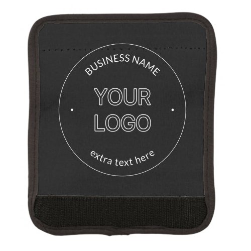 Editable Logo Replacement  Business Name  Black Luggage Handle Wrap