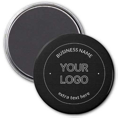 Editable Logo Replacement  Business Name  Black Magnet