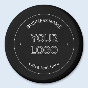 Editable Logo Replacement & Business Name Black Magnet