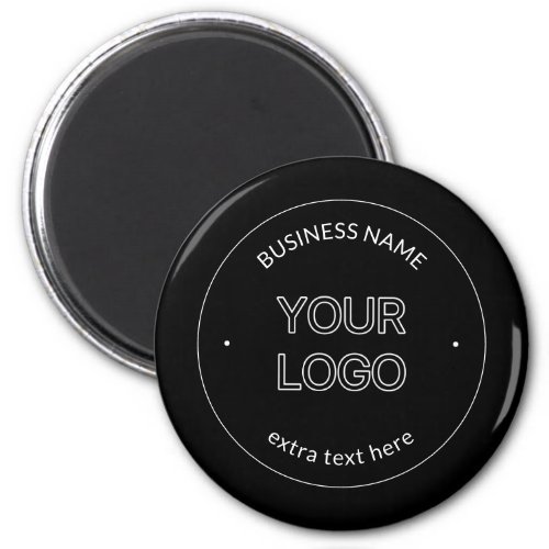 Editable Logo Replacement  Business Name  Black Magnet