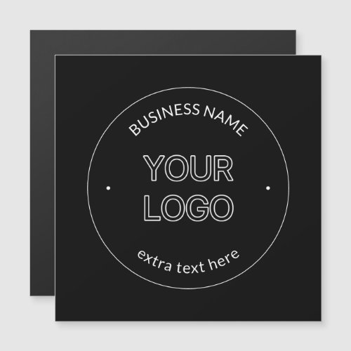Editable Logo Replacement  Business Name  Black Magnetic Invitation