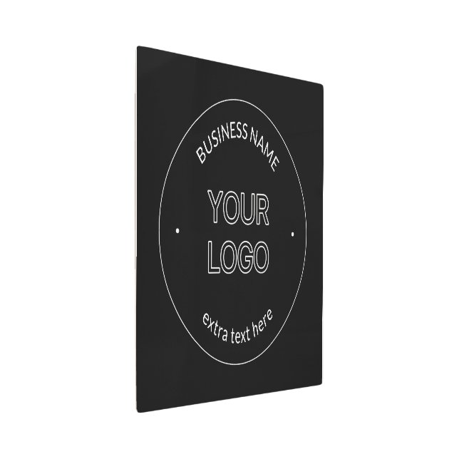 Editable Logo Replacement & Business Name | Black Metal Print (3/4)