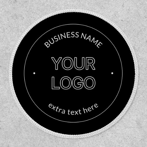 Editable Logo Replacement  Business Name  Black Patch