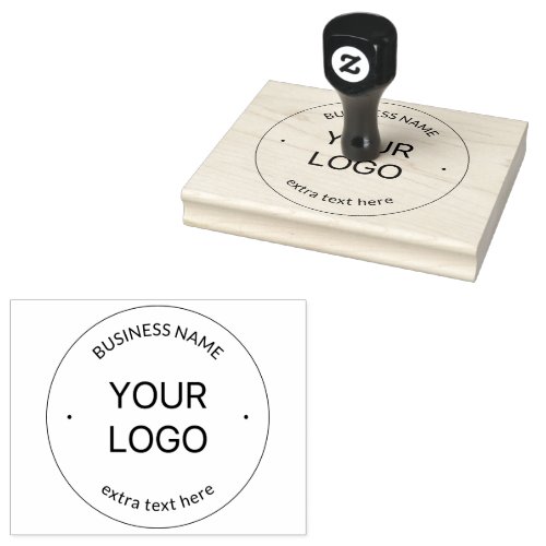 Editable Logo Replacement  Business Name  Black Rubber Stamp