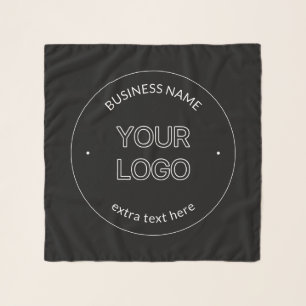 Editable Logo Replacement & Business Name Black Scarf