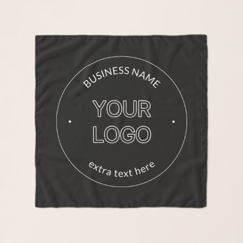 Editable Logo Replacement  Business Name  Black Scarf