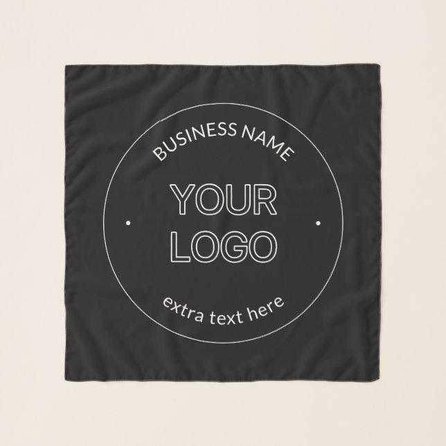 Editable Logo Replacement & Business Name | Black Scarf (Front)