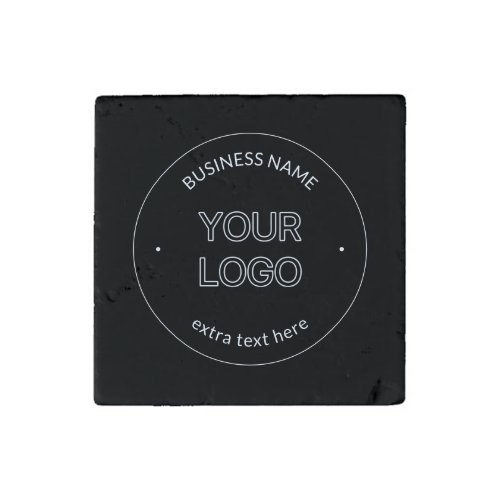 Editable Logo Replacement  Business Name  Black Stone Magnet