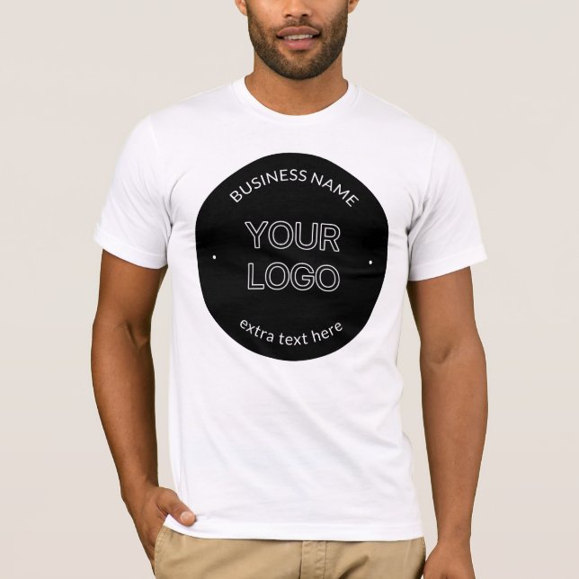 Editable Logo Replacement & Business Name | Black T-Shirt (Front)
