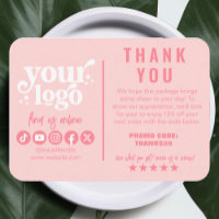 Editable Logo Retro Pink Cute Thank You Package