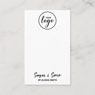 Editable Logo White Earring Packaging Cards