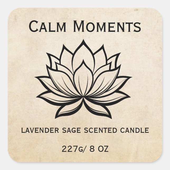 Editable Lotus Flower Product Square Sticker (Front)