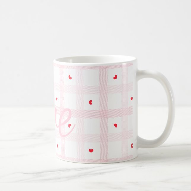 Editable Love Heart Pattern Cute Romantic Seamless Coffee Mug (Right)