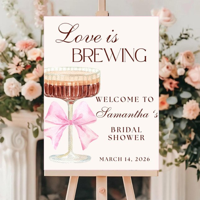 Editable Love Is Brewing Welcome Sign Template (Creator Uploaded)