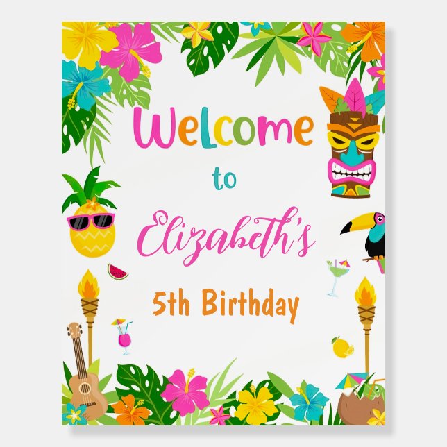Editable Luau Welcome Sign Template, Luau Custom  (Front)