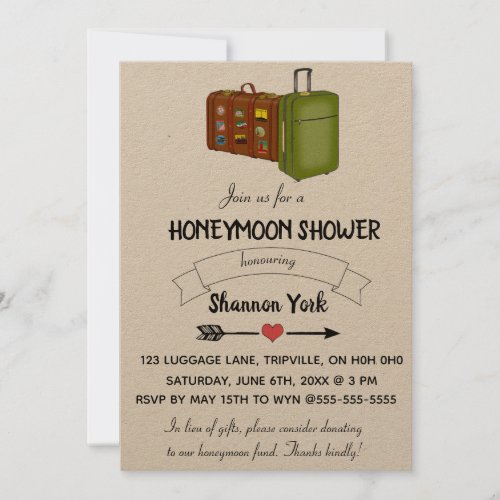 Editable Luggage Honeymoon Shower Invitation