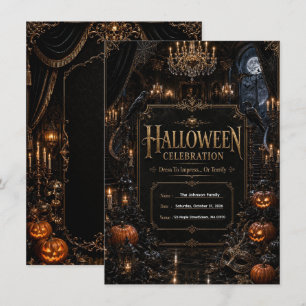 Editable Luxury Gothic Halloween Party Invitation