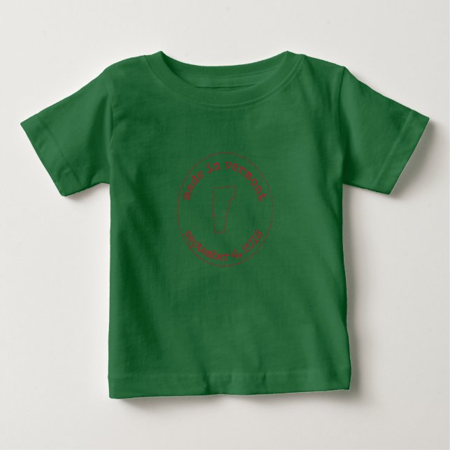 Editable Made in Vermont Stamp of Approval Baby T-Shirt (Front)