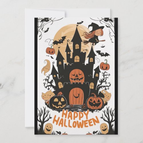 Editable Magical Happy Halloween Holiday Card