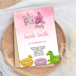 Editable Magical Summer Swim Party Invite