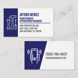 Editable Maintenance Hammer Logo Business Card