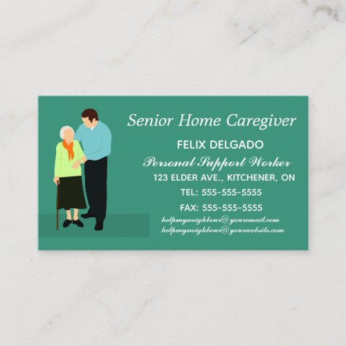 Editable Male Home Care and Nursing Services Business Card