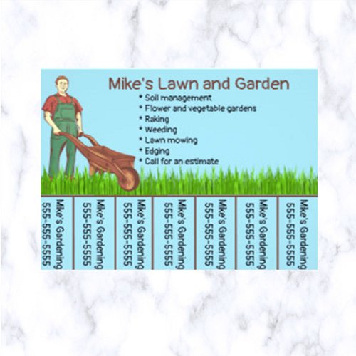 Editable Male Lawn and Garden Care Phone Number  Flyer