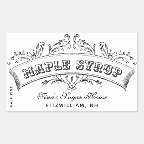 Editable Maple Syrup Label Old Fashioned Scroll