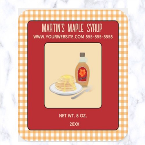 Editable Maple Syrup Square Sticker