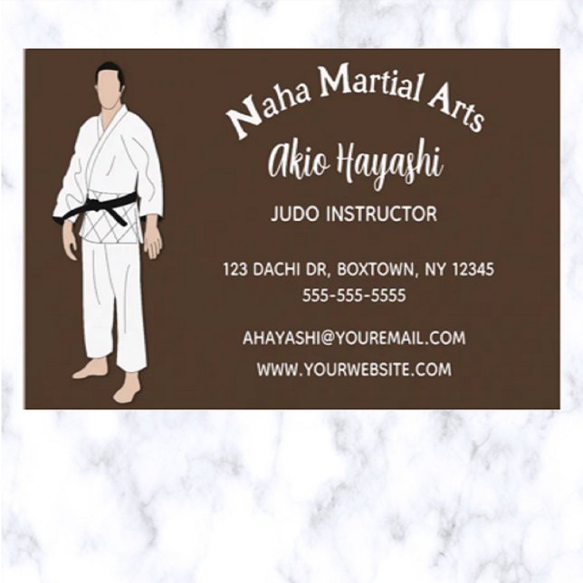 Editable Martial Arts Judo Instructor Business Card (Creator Uploaded)