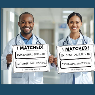 Editable Match Day Sign Medical Graduation