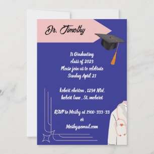 Editable Medical graduation invitation templates