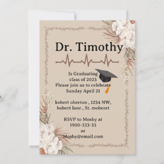 Editable medical student graduation Invitation