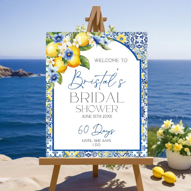 Editable Mediterranean Bridal Shower Welcome Sign  (Creator Uploaded)