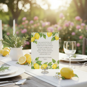 Editable Mediterranian Limoncello Birthday  Thank You Card