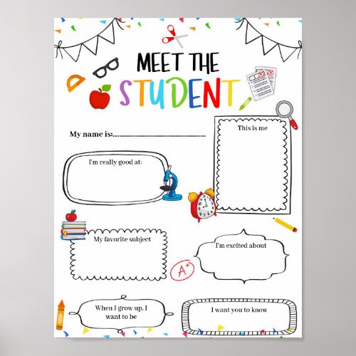 Editable Meet the Student template Poster