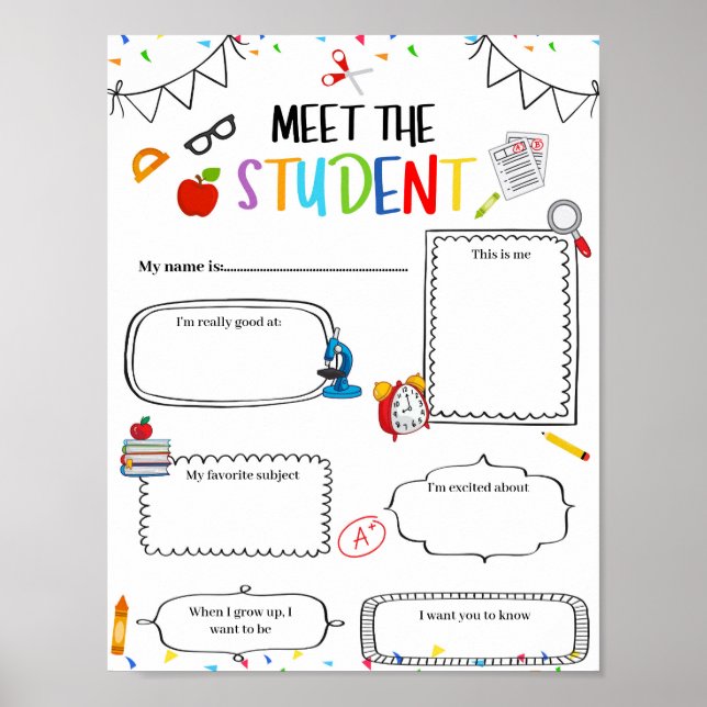 Editable Meet the Student template Poster (Front)