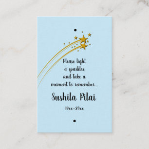 Editable Memorium Shooting Star Sparkler Tag