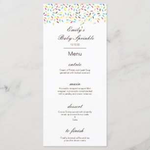 Editable Menu, Baby Sprinkle Party Menu, Ice Cream Menu