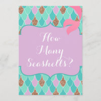 Editable Mermaid Baby Shower Game Invitation