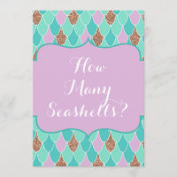 Editable Mermaid Baby Shower Game Invitation