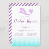 Editable Mermaid Bridal Shower, Baby Shower  Invitation (Front/Back)
