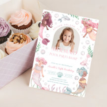 Editable Mermaid Pool Party Invite. Splish Splash