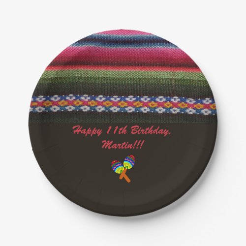 Editable Mexican Fiesta Party Paper Plates