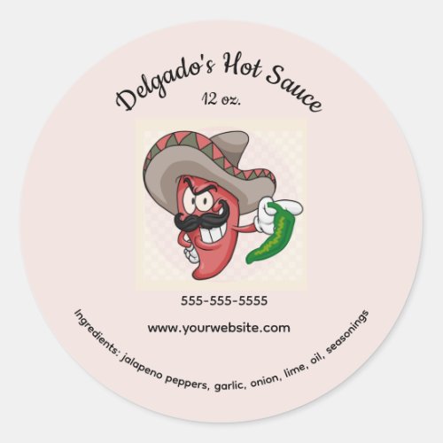 Editable Mexican Hot Sauce Label