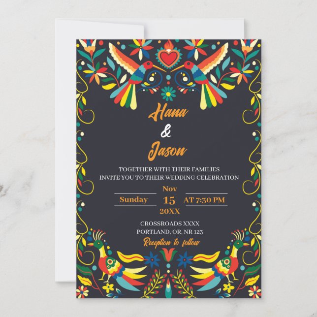 Editable Mexican Wedding Invitation 4 (Front)