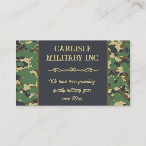 Editable Military Gear Business Card