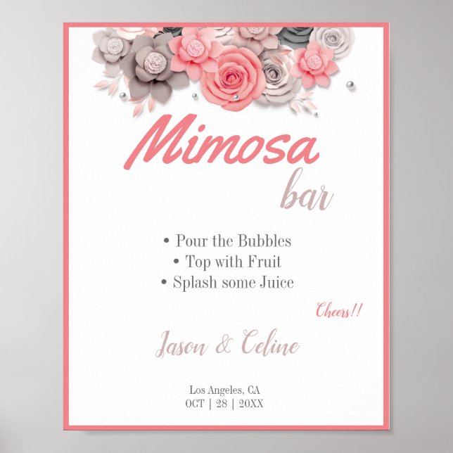 Editable Mimosa Bar Sign Printable (Front)
